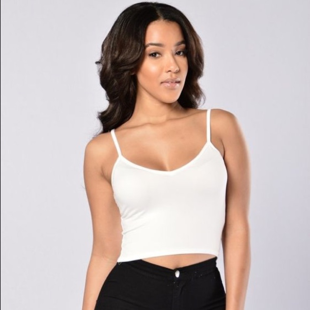 Fashion Nova cropped v-neck tank top